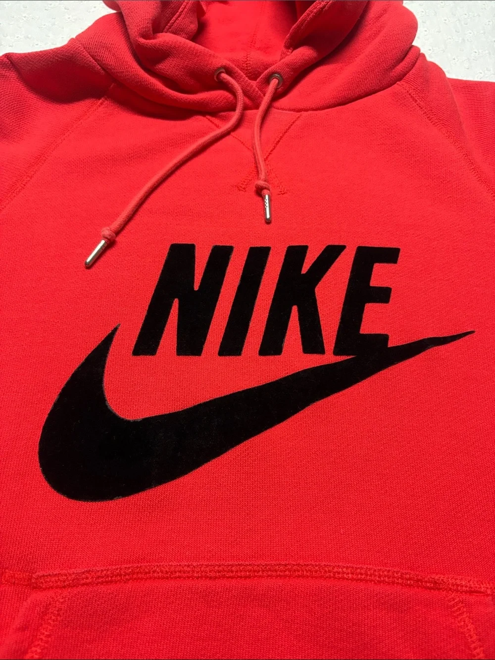 Nike Red Women’s Crewneck Hoodie with Black Logo